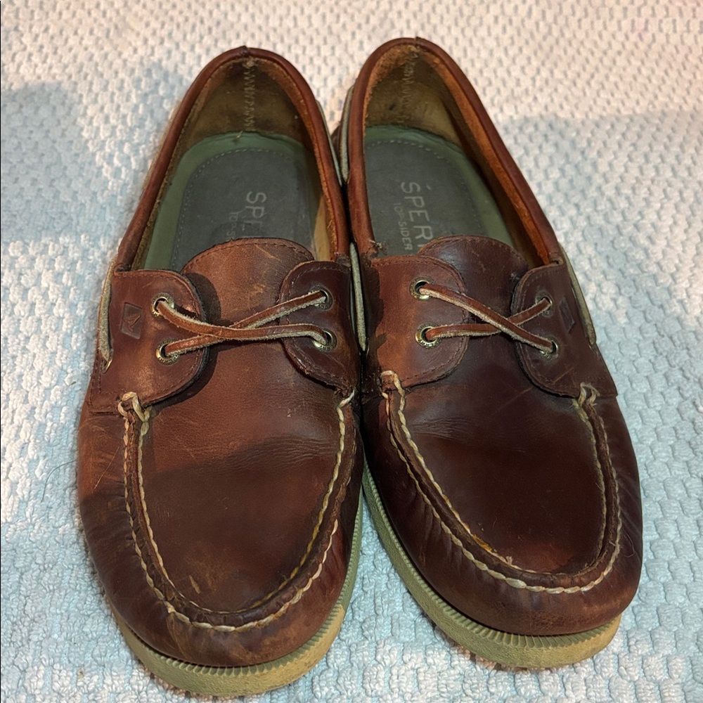 Sperry Top Sider casual brown leather shoes.